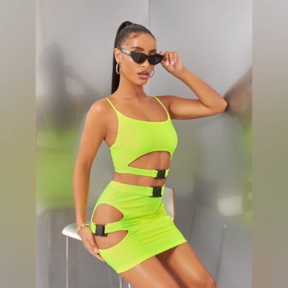 Neon Green-Yellow Rave Skirt